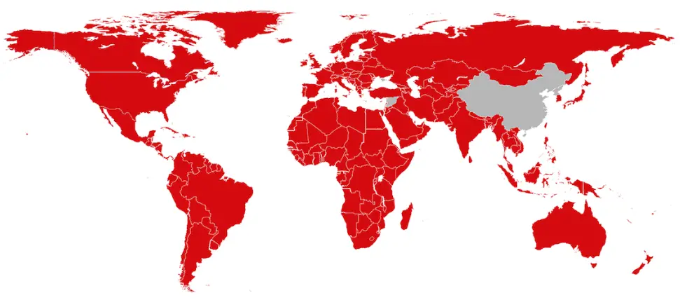 countries in which Netflix is Available worldwide
