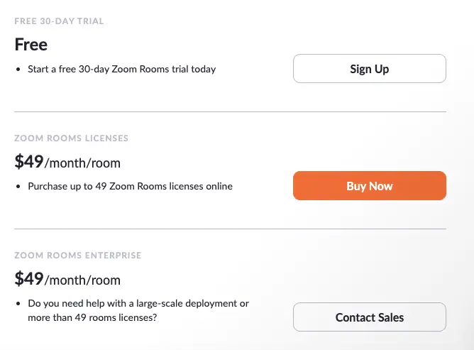 Zoom Rooms Pricing: Free, Rooms Licenses & Rooms Enterprise