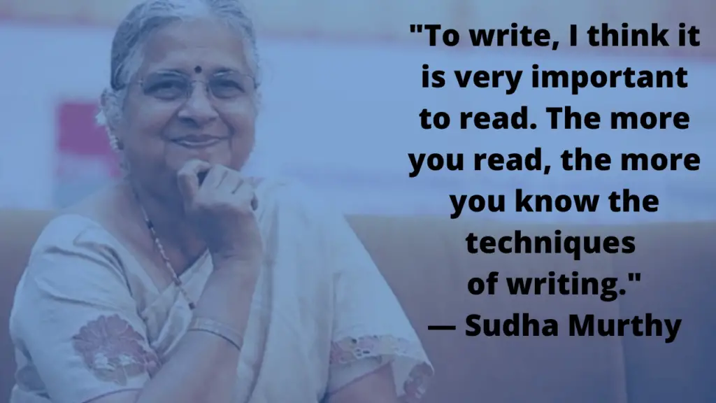 Sudha Murthy Quote on Writing