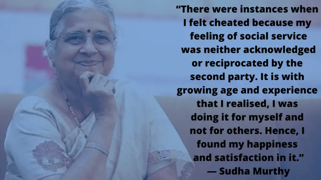 Sudha Murthy Quote on Philanthropy