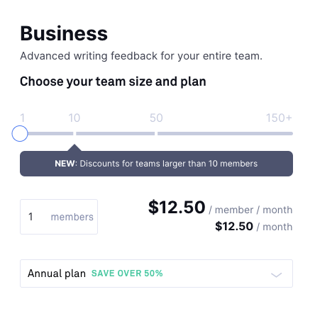 Grammarly Pricing for Businesses